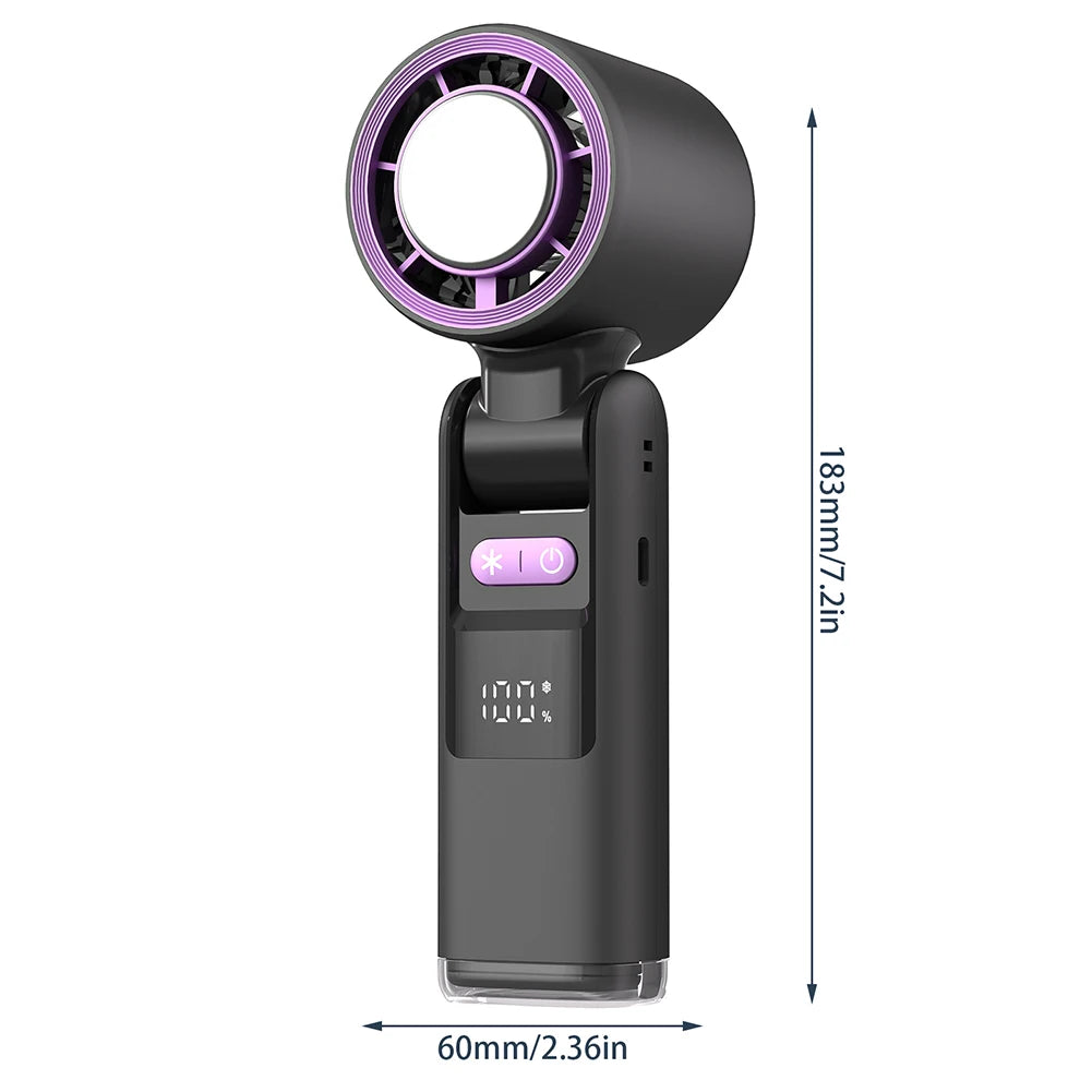 HandyFan Pro - Bärbar Fällfläkt med Digital Skärm och 4000mAh Batteri