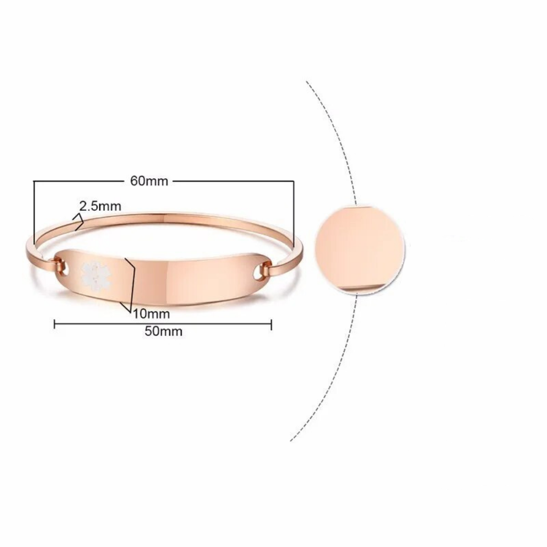OpulentShield MedAlert Armband | Anpassat Medicinskt Varning Band för Nödsituationer
