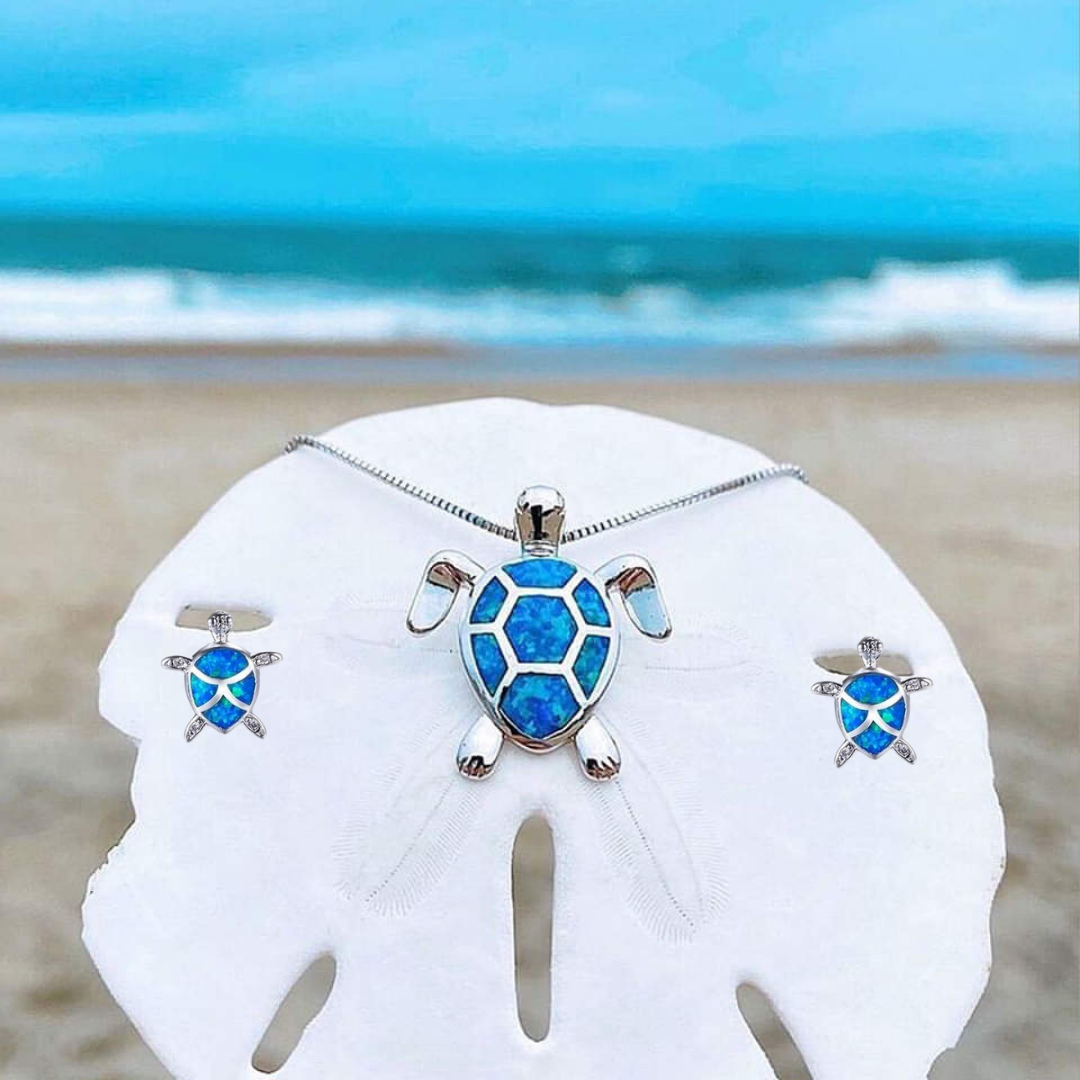 Ocean Wonder Sköldpaddsset med Halsband och Örhängen – Mila