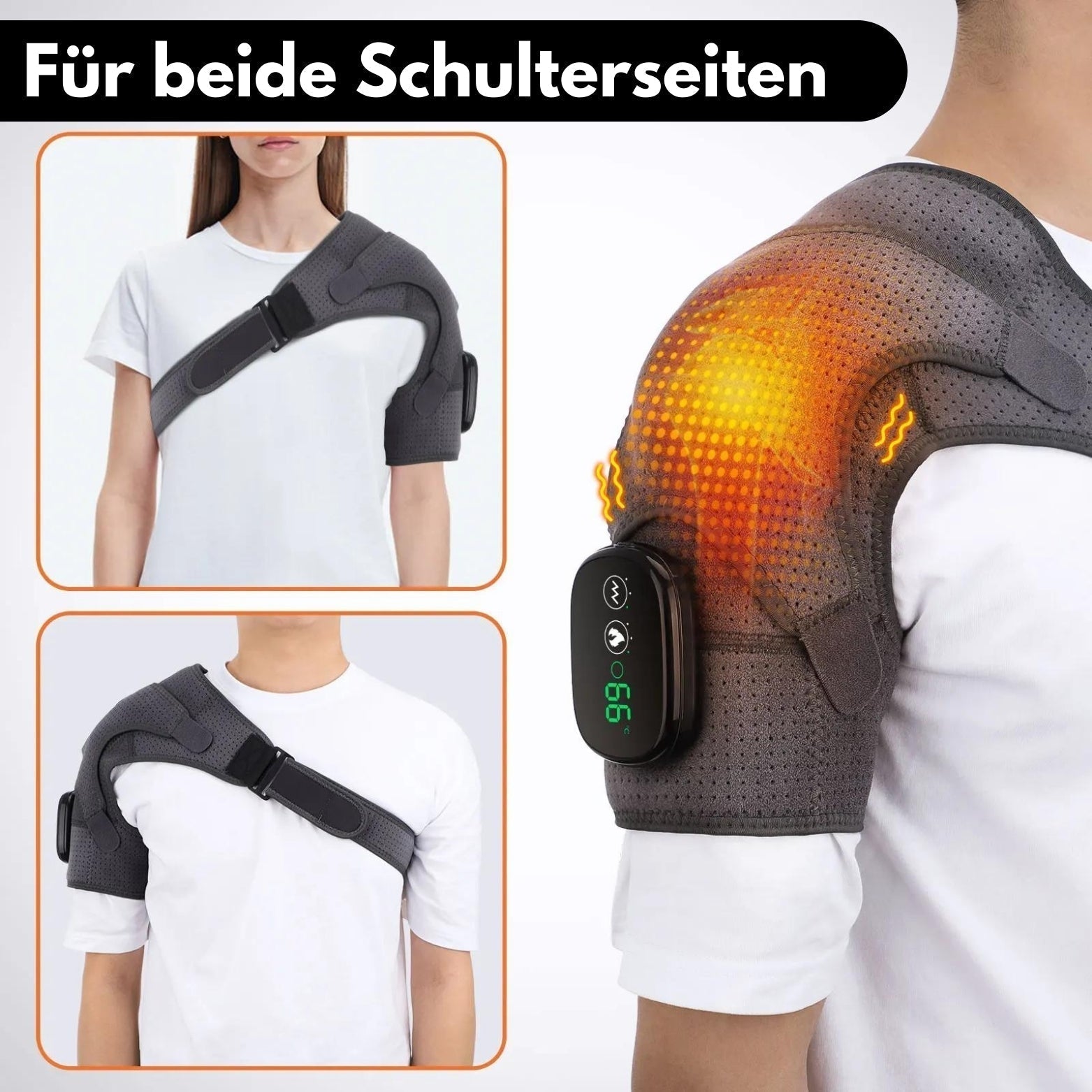 Portabel axelmassagerare med värmeterapi – ThermoFlex Pro