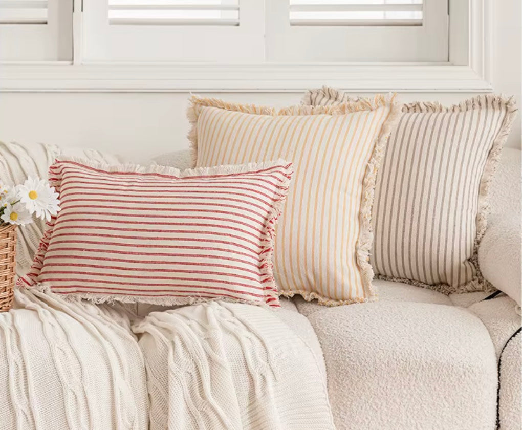 Jacquard Kuddöverdrag med Fransar – Tidlös och Bekväm