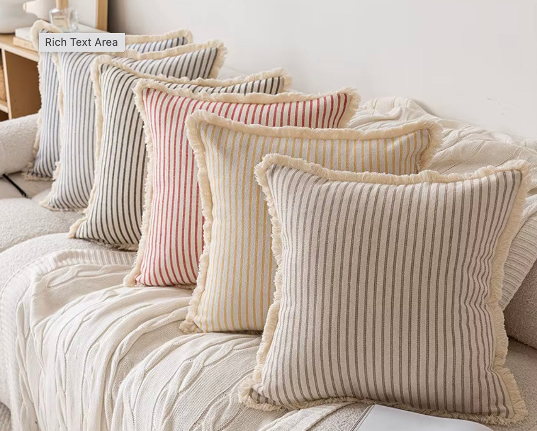 Jacquard Kuddöverdrag med Fransar – Tidlös och Bekväm