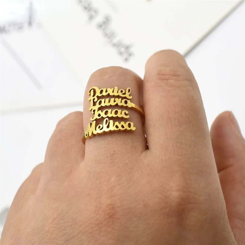 EterniRing Premium Anpassad Namnring | Handgjord Elegant Smycken i Rostfritt Stål
