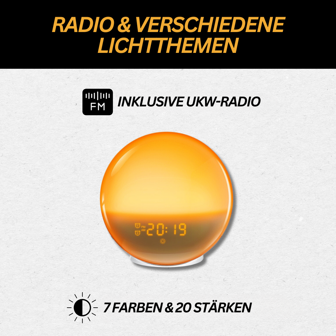 Naturlig Väcka-Ljus Radio Väckarklocka - GlowRise