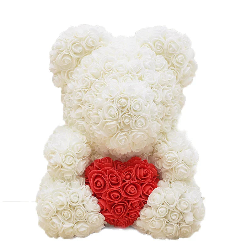 VivaBloom Oso de Rosa Romántico | Oso de rosa eterno hecho a mano para momentos llenos de amor