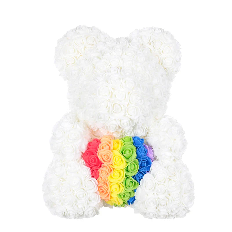 VivaBloom Oso de Rosa Romántico | Oso de rosa eterno hecho a mano para momentos llenos de amor