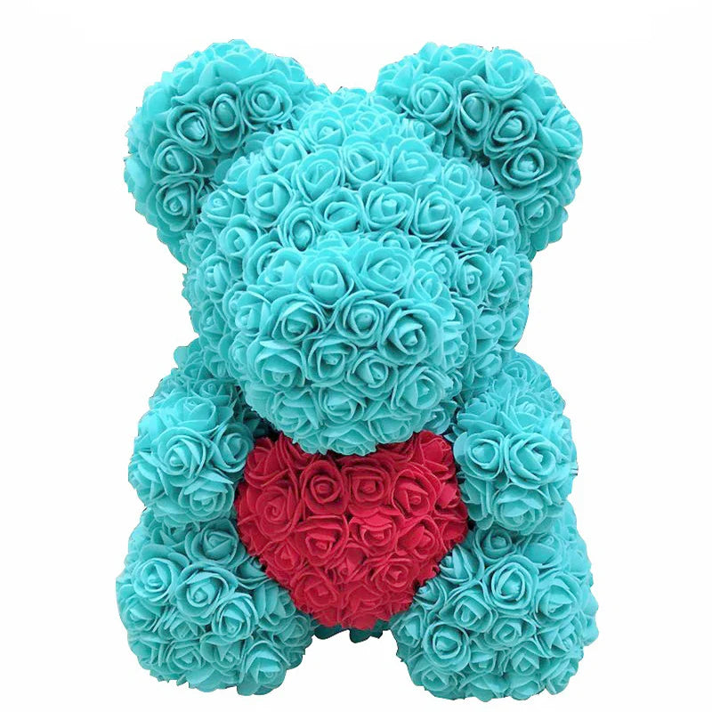 VivaBloom Oso de Rosa Romántico | Oso de rosa eterno hecho a mano para momentos llenos de amor
