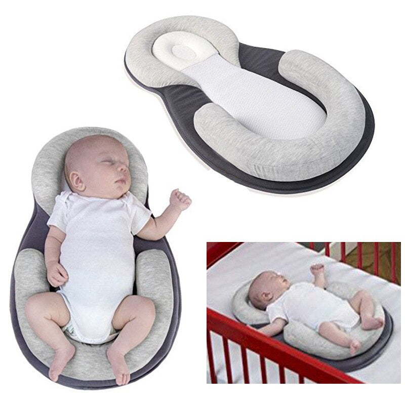 Ergonomisk Bärbar Babysäng med Huvudstöd mot Platt Huvud Syndrom – Sömnkokong
