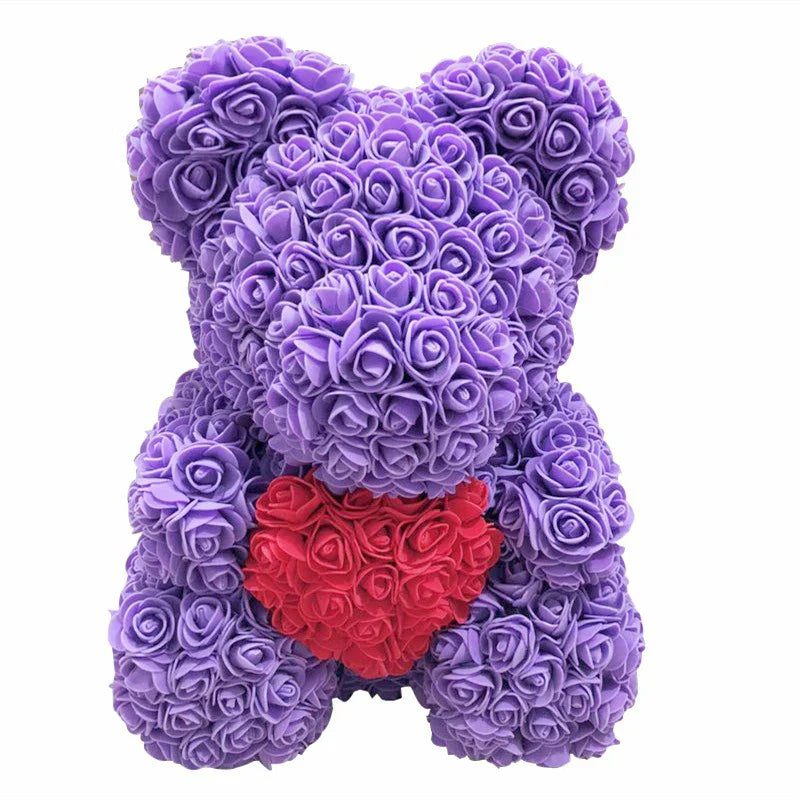 VivaBloom Oso de Rosa Romántico | Oso de rosa eterno hecho a mano para momentos llenos de amor