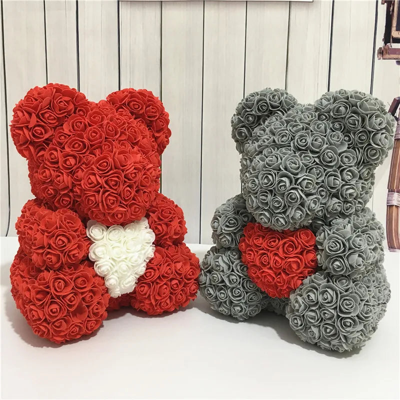 VivaBloom Oso de Rosa Romántico | Oso de rosa eterno hecho a mano para momentos llenos de amor