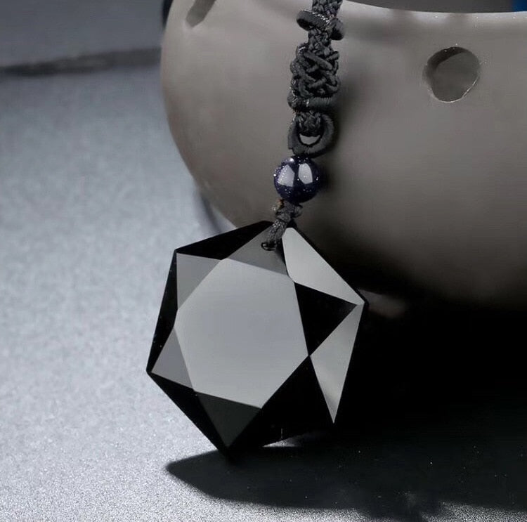 Läkande Halsband | Halsband med Svart Obsidian Pendant