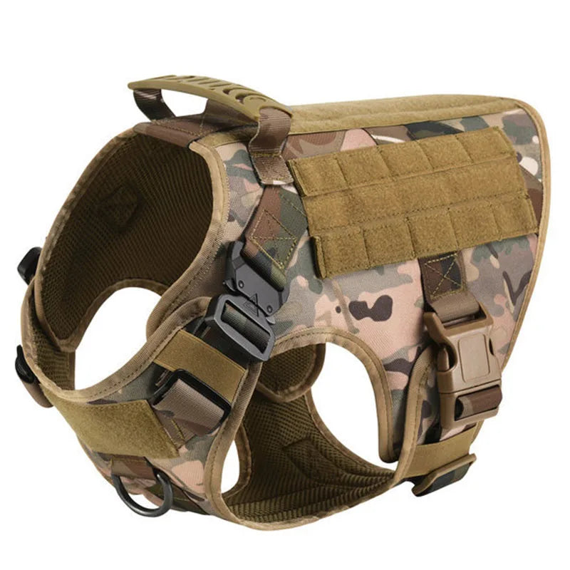 TacticalElite K9 Sele och Koppling Set - Militärstil Sele för Stora Hundar med Träningskoppel