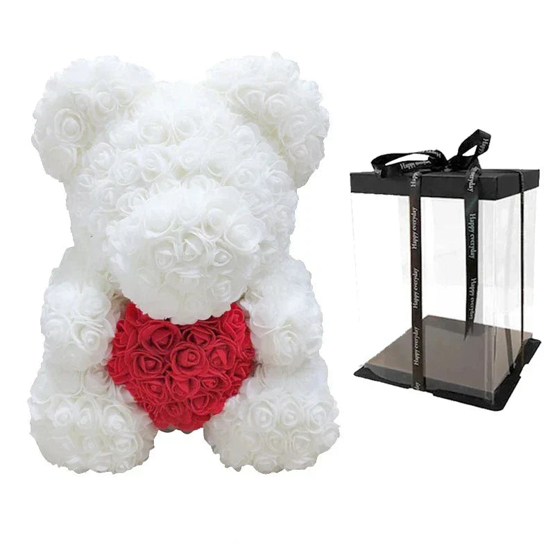 VivaBloom Oso de Rosa Romántico | Oso de rosa eterno hecho a mano para momentos llenos de amor