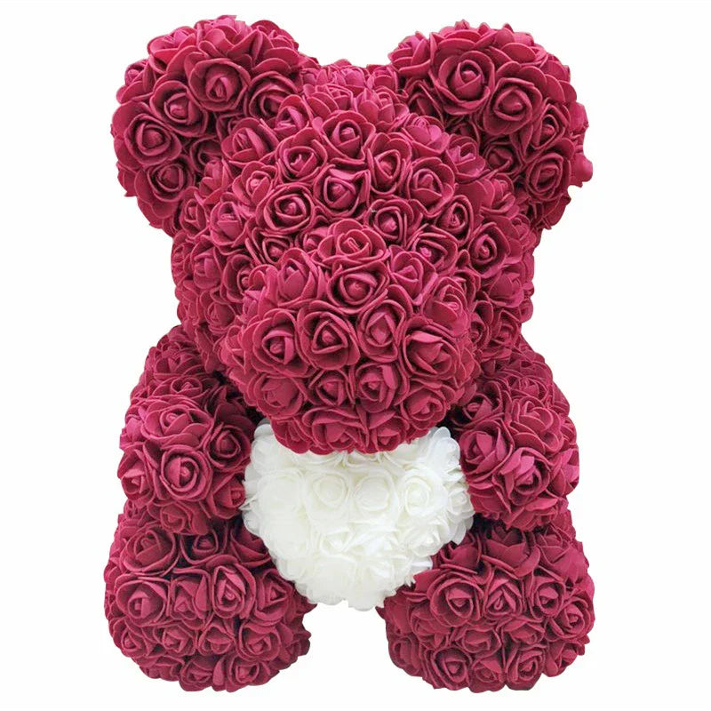 VivaBloom Oso de Rosa Romántico | Oso de rosa eterno hecho a mano para momentos llenos de amor