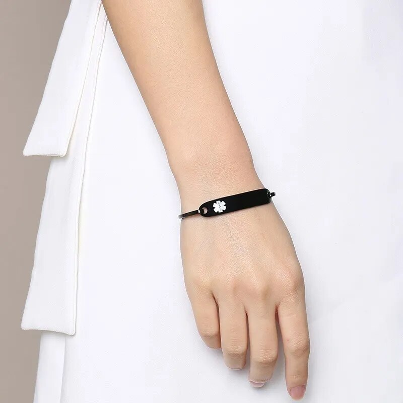 OpulentShield MedAlert Armband | Anpassat Medicinskt Varning Band för Nödsituationer
