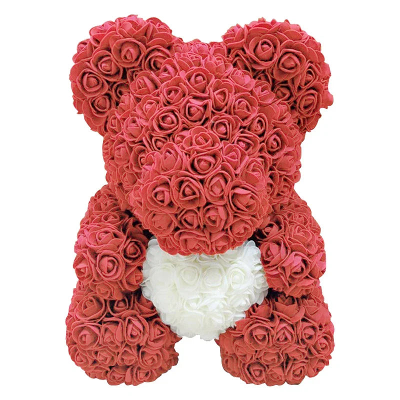 VivaBloom Oso de Rosa Romántico | Oso de rosa eterno hecho a mano para momentos llenos de amor