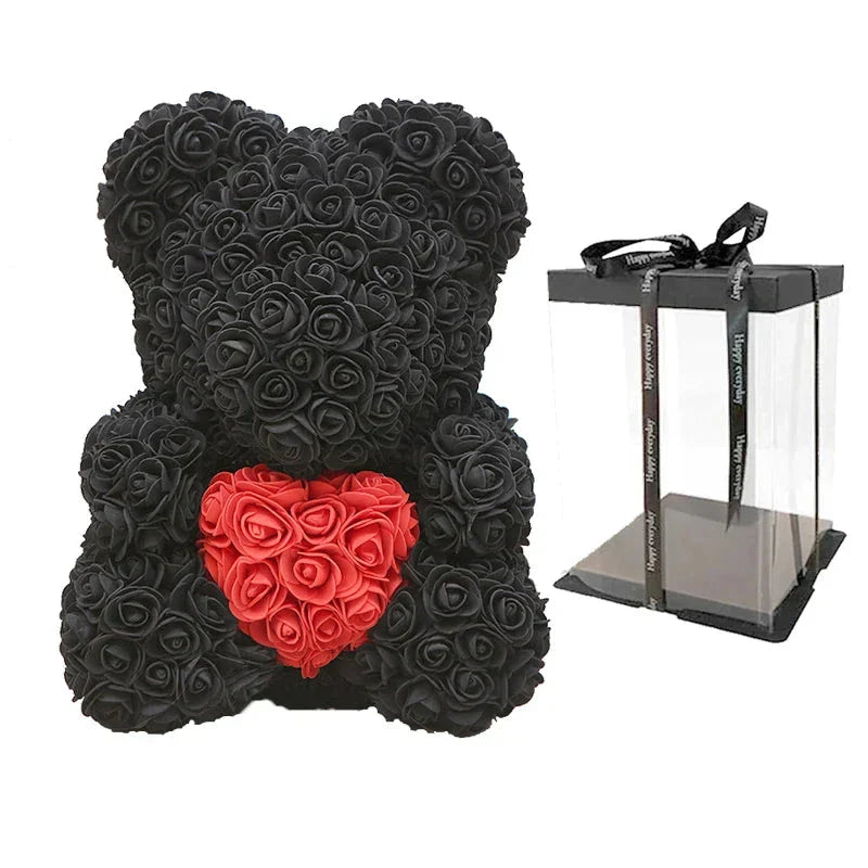 VivaBloom Oso de Rosa Romántico | Oso de rosa eterno hecho a mano para momentos llenos de amor