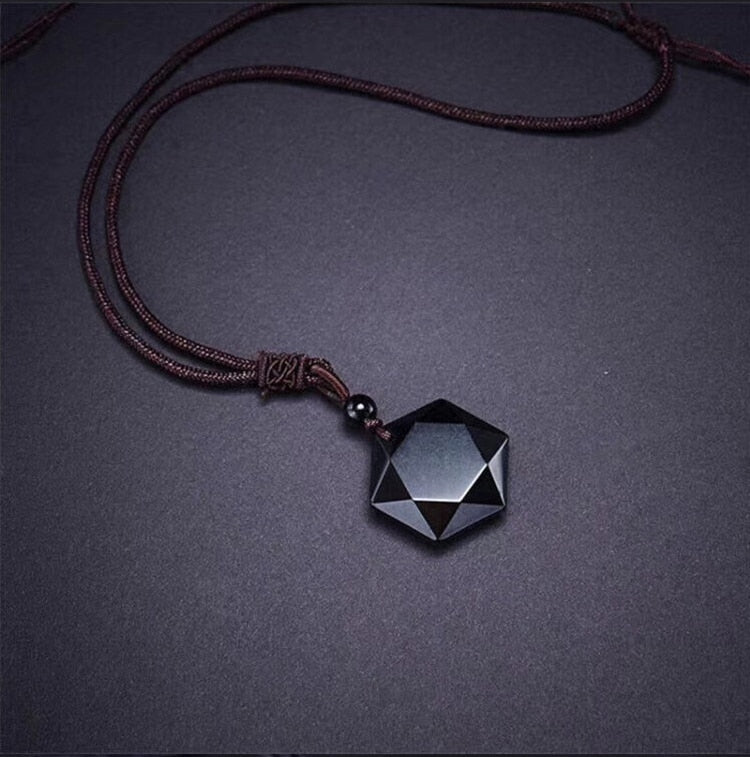 Läkande Halsband | Halsband med Svart Obsidian Pendant