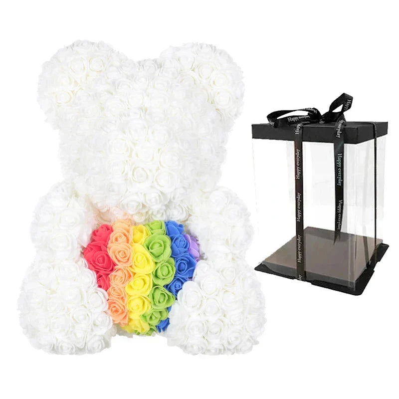VivaBloom Oso de Rosa Romántico | Oso de rosa eterno hecho a mano para momentos llenos de amor