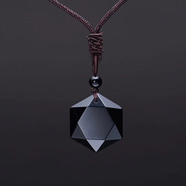 Läkande Halsband | Halsband med Svart Obsidian Pendant