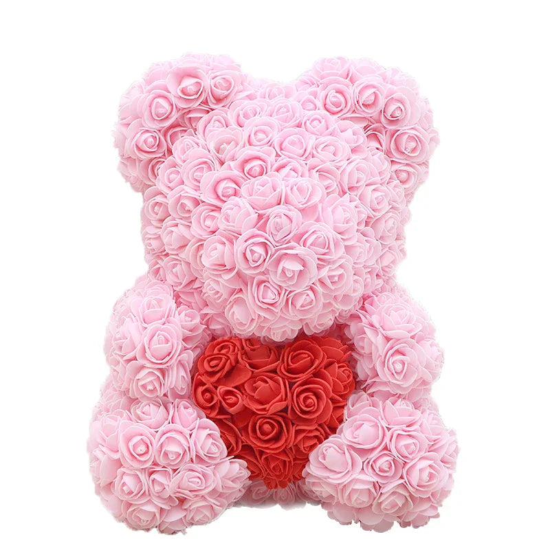 VivaBloom Oso de Rosa Romántico | Oso de rosa eterno hecho a mano para momentos llenos de amor