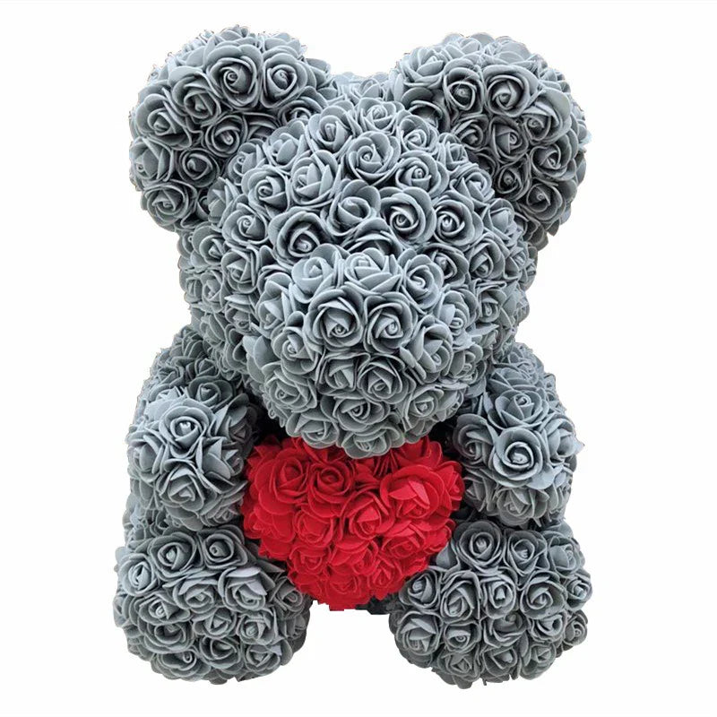 VivaBloom Oso de Rosa Romántico | Oso de rosa eterno hecho a mano para momentos llenos de amor