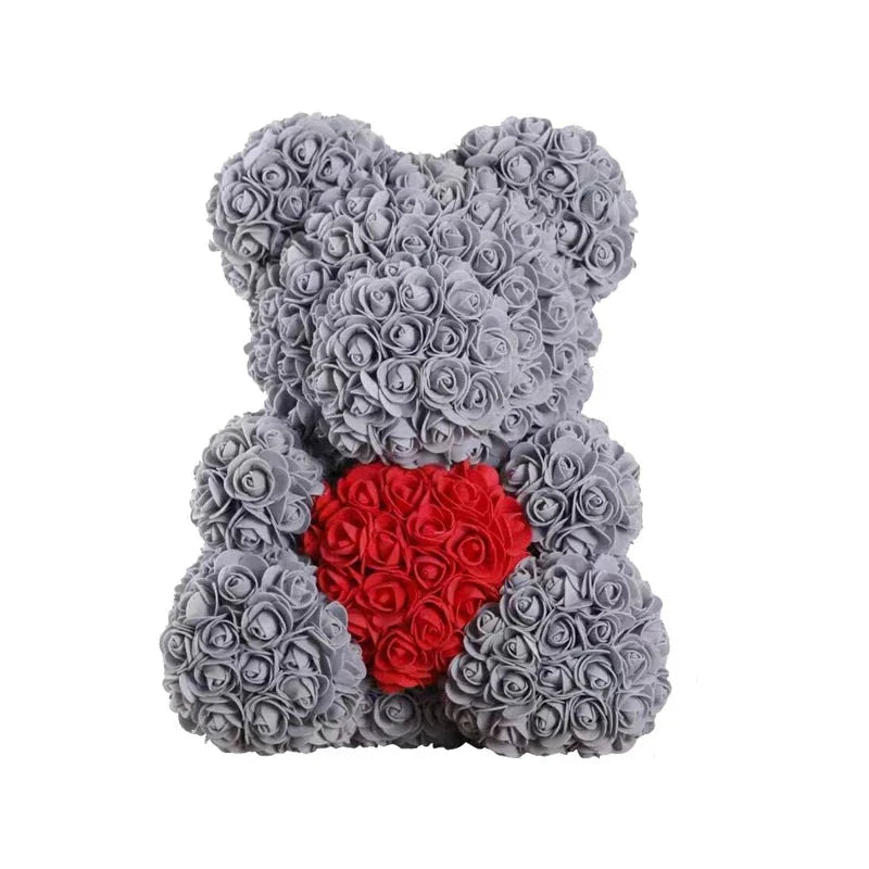 VivaBloom Oso de Rosa Romántico | Oso de rosa eterno hecho a mano para momentos llenos de amor
