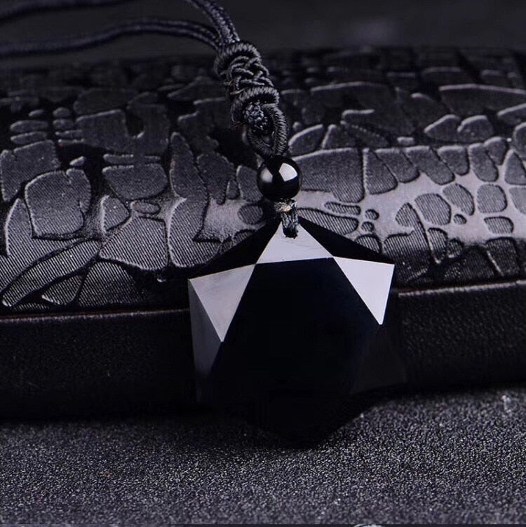 Läkande Halsband | Halsband med Svart Obsidian Pendant