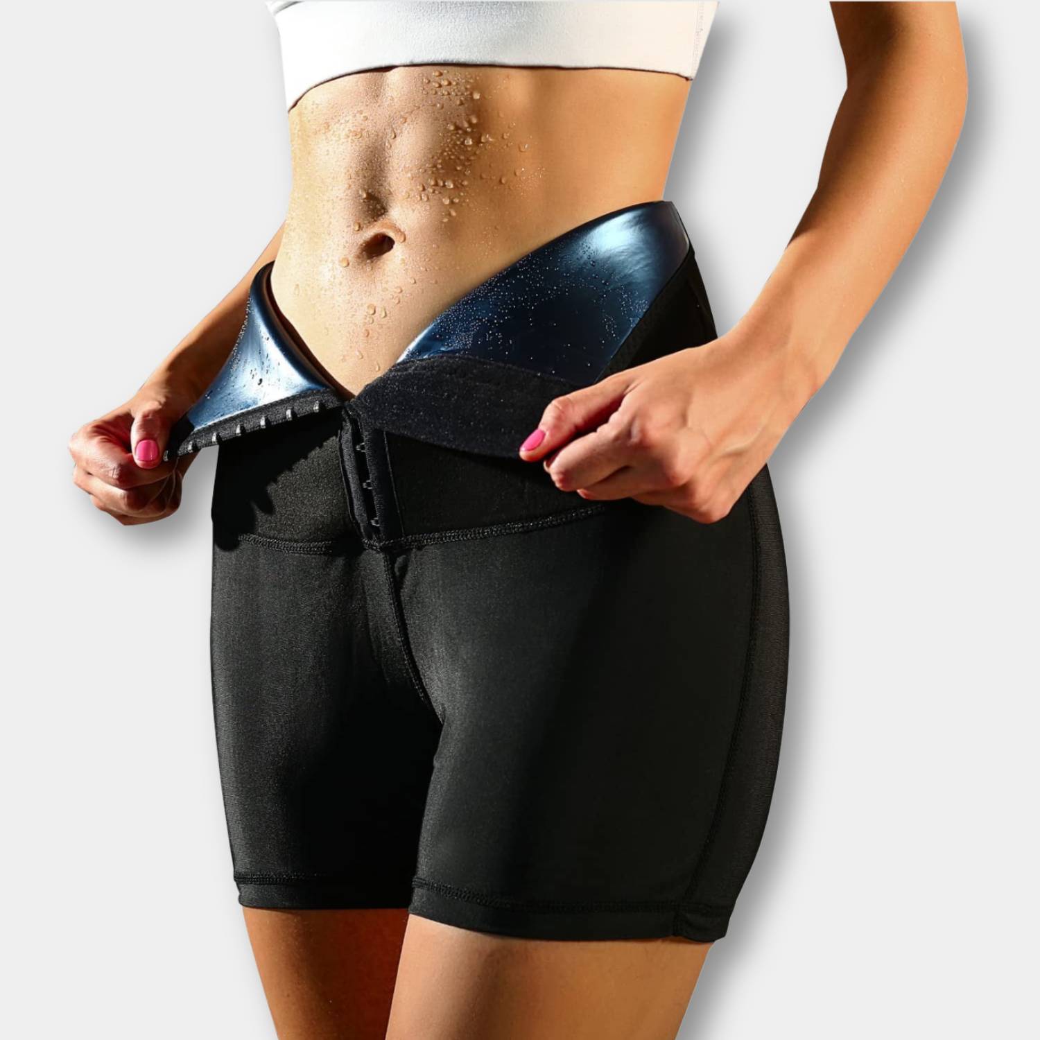 Högmidjade Sauna Sweat Pants med Midjetränare - SweatSculpt