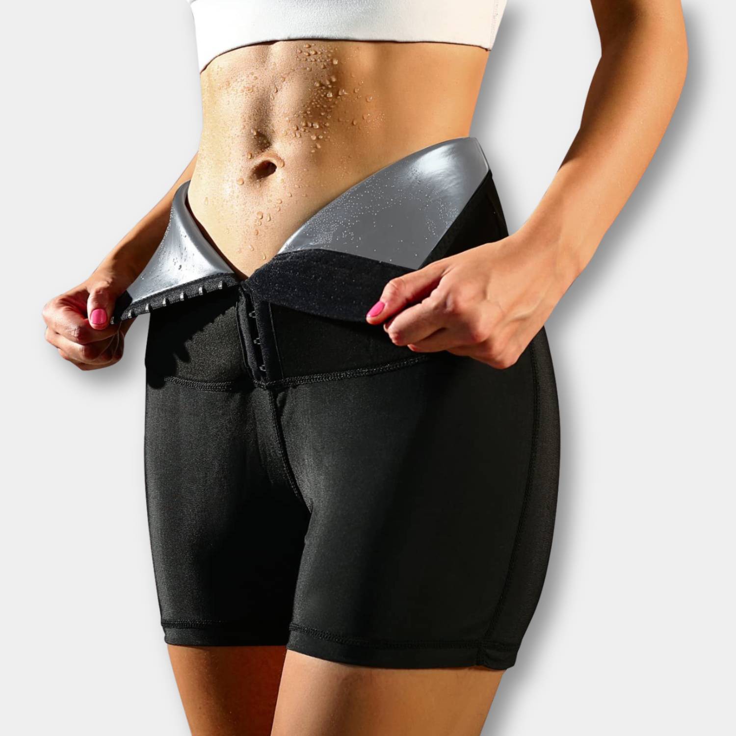 Högmidjade Sauna Sweat Pants med Midjetränare - SweatSculpt