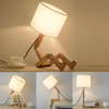 Flexibel Trä Skrivbordslampa – LumoBot