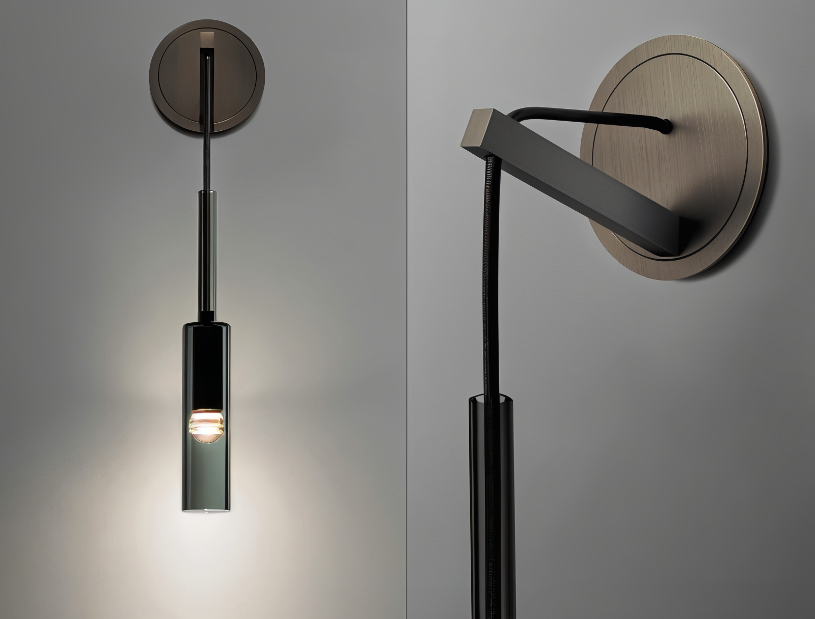 Minimalistisk Vägglampa med Rökt Glas – Orvane