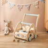 Trä Baby Gåvagn med Montessori Lekdelar och Speglar