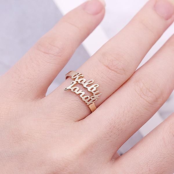 EterniRing Premium Anpassad Namnring | Handgjord Elegant Smycken i Rostfritt Stål