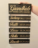 Placa Familiar Personalizada LegacyLuxe | Regalo familiar elegante de madera con nombres y fechas grabados