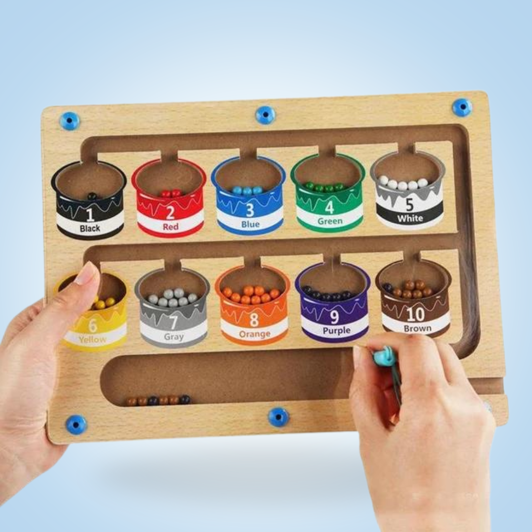 Magnetisk labyrint SkillCraft Montessori | Magnetisk labyrint för att lära sig färger, siffror och motoriska färdigheter