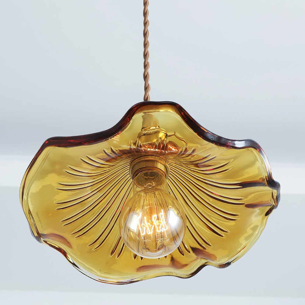 FleurLuxe Kopparhängande Lampa | Designer blommig pendellampa för sofistikerade interiörer