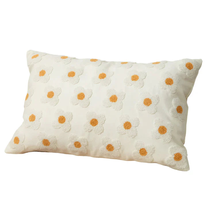 LuxeBloom Artisan Lumbar Pillow Cover Exklusiv prästkragebroderi för en touch av elegans och komfort i din heminredning