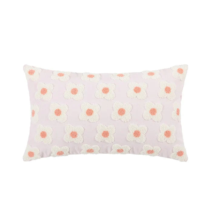 LuxeBloom Artisan Lumbar Pillow Cover Exklusiv prästkragebroderi för en touch av elegans och komfort i din heminredning