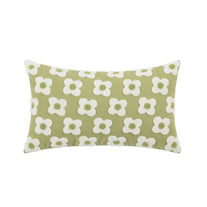 LuxeBloom Artisan Lumbar Pillow Cover Exklusiv prästkragebroderi för en touch av elegans och komfort i din heminredning