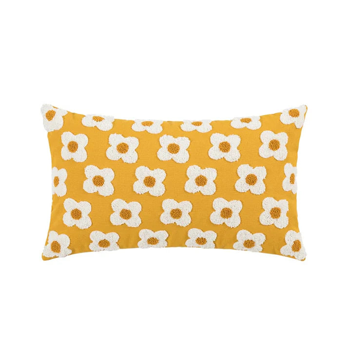 LuxeBloom Artisan Lumbar Pillow Cover Exklusiv prästkragebroderi för en touch av elegans och komfort i din heminredning