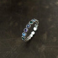 Ring mit Blumenstein aus Sterling-Silber