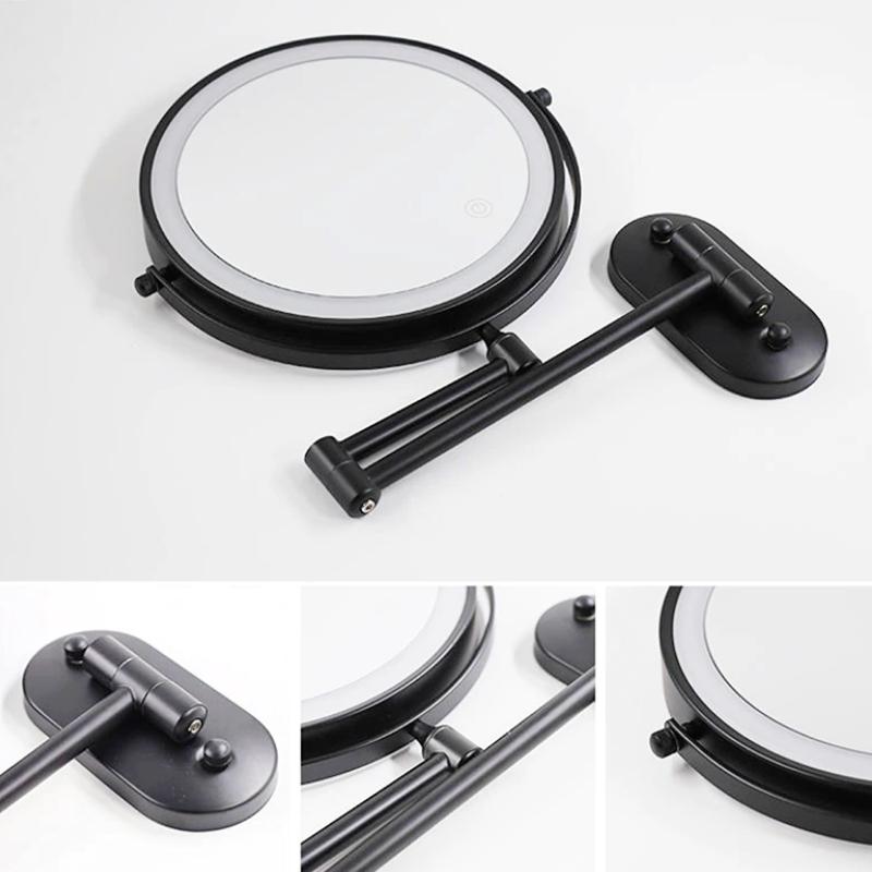 LumiReflect Premium LED Makeup Spegel | Uppladdningsbar väggmonterad förstoringsspegel med justerbart ljus