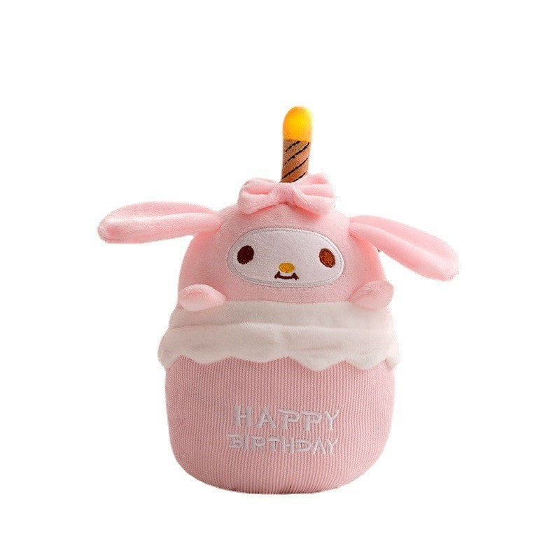 Musikaliskt Födelsedagstårta Plush Toy med Ljus och Ljud – GlowCake