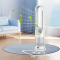 Elegante ventilador de torre sin aspas con purificador de aire HEPA y oscilación de gran amplitud