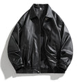 Chaqueta de hombre de estilo informal de cuero sintético con cintura elástica de