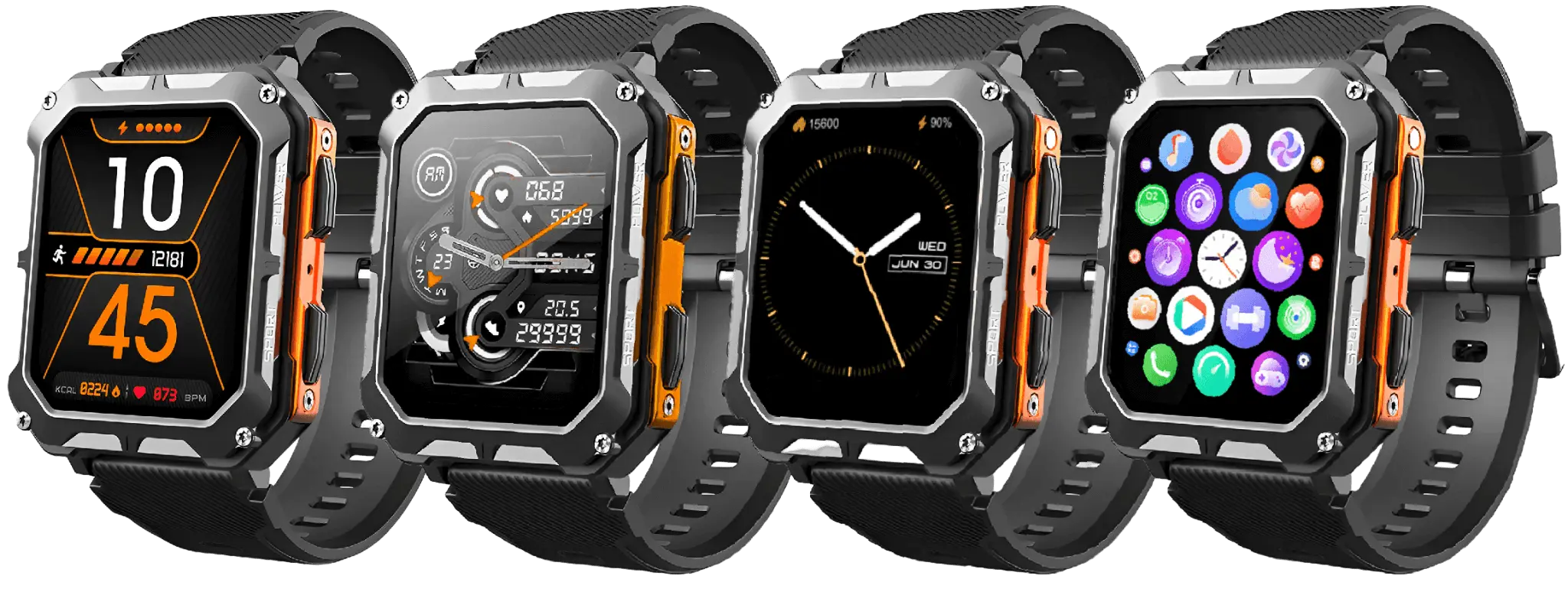 Robust Smartwatch med Pulsmätare & Stegräknare - EnduranceX