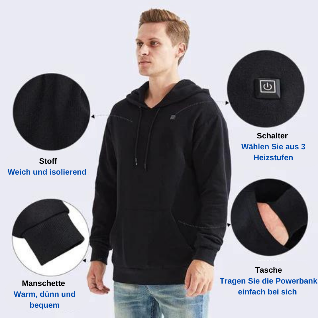 Uppvärmd Unisex Vinter Hoodie - WinterThermaHoodie