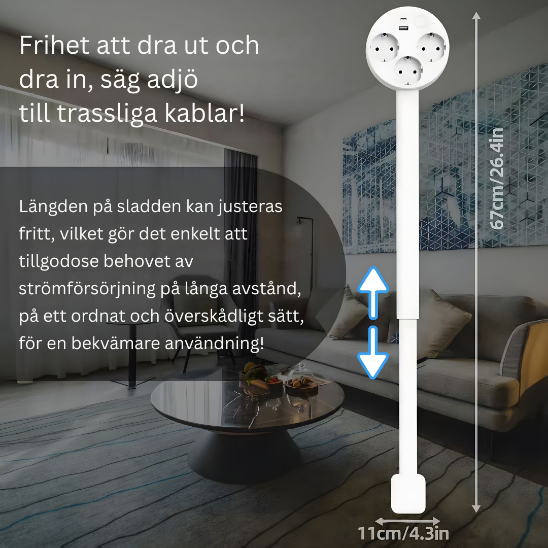 PowerReach | Den smarta, stiliga utdragbara kontaktlådan för modernt boende