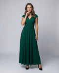 Vestido maxi de noche para mujer con falda plisada con vuelo